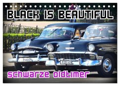 Black is Beautiful - Schwarze Oldtimer (Tischkalender 2025 DIN A5 quer), CALVENDO Monatskalender