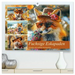 Fuchsige Eskapaden. Reineke mit noblen Accessoires (hochwertiger Premium Wandkalender 2025 DIN A2 quer), Kunstdruck in Hochglanz