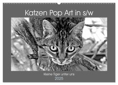 Katzen Pop Art in s/w - Kleine Tiger unter uns (Wandkalender 2025 DIN A2 quer), CALVENDO Monatskalender - Calvendo;Bönner, Marion