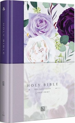 KJV Holy Bible, Large Print Medium Format, Purple Cloth Hardcover W/Ribbon Marker, Red Letter - King James Version