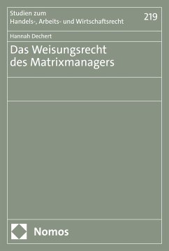 Das Weisungsrecht des Matrixmanagers (eBook, PDF) - Dechert, Hannah