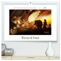 Western und Pferde (hochwertiger Premium Wandkalender 2025 DIN A2 quer), Kunstdruck in Hochglanz
