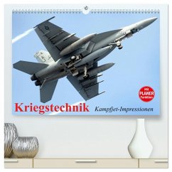 Kriegstechnik. Kampfjet-Impressionen (hochwertiger Premium Wandkalender 2025 DIN A2 quer), Kunstdruck in Hochglanz