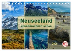 Neuseeland - atemberaubend schön (Tischkalender 2025 DIN A5 quer), CALVENDO Monatskalender