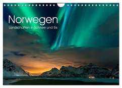 Norwegen, Landschaften in Schnee und Eis (Wandkalender 2025 DIN A4 quer), CALVENDO Monatskalender