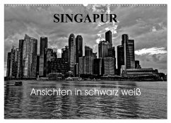 Singapur Ansichten in schwarz weiß (Wandkalender 2025 DIN A2 quer), CALVENDO Monatskalender