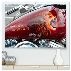 Harley Davidson - Airbrush (hochwertiger Premium Wandkalender 2025 DIN A2 quer), Kunstdruck in Hochglanz