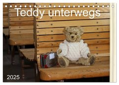 Teddy unterwegs (Tischkalender 2025 DIN A5 quer), CALVENDO Monatskalender