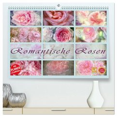 Romantische Rosen (hochwertiger Premium Wandkalender 2025 DIN A2 quer), Kunstdruck in Hochglanz - Calvendo;Cross, Martina