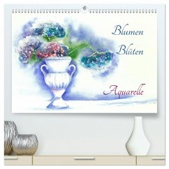 Blumen Blüten Aquarelle (hochwertiger Premium Wandkalender 2025 DIN A2 quer), Kunstdruck in Hochglanz