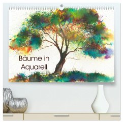 Bäume in Aquarell (hochwertiger Premium Wandkalender 2025 DIN A2 quer), Kunstdruck in Hochglanz