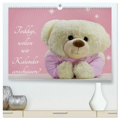 Teddys, wollen wir Kalender anschauen? (hochwertiger Premium Wandkalender 2025 DIN A2 quer), Kunstdruck in Hochglanz - Calvendo;brigitte jaritz, photography