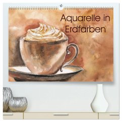 Aquarelle in Erdfarben (hochwertiger Premium Wandkalender 2025 DIN A2 quer), Kunstdruck in Hochglanz