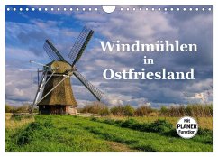 Windmühlen in Ostfriesland (Wandkalender 2025 DIN A4 quer), CALVENDO Monatskalender - Calvendo;LianeM