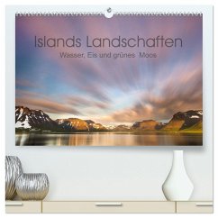 Islands Landschaften - Wasser, Eis und grünes Moos (hochwertiger Premium Wandkalender 2025 DIN A2 quer), Kunstdruck in Hochglanz - Calvendo;Hartung, Salke