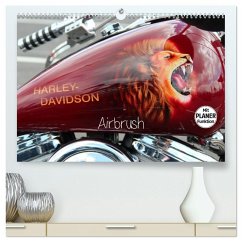 Harley Davidson - Airbrush (hochwertiger Premium Wandkalender 2025 DIN A2 quer), Kunstdruck in Hochglanz