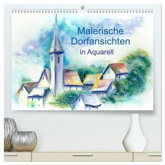 Malerische Dorfansichten in Aquarell (hochwertiger Premium Wandkalender 2025 DIN A2 quer), Kunstdruck in Hochglanz - Calvendo;Krause, Jitka