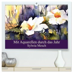 Mit Aquarellen durch das Jahr (hochwertiger Premium Wandkalender 2025 DIN A2 quer), Kunstdruck in Hochglanz