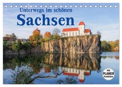 Unterwegs im schönen Sachsen (Tischkalender 2025 DIN A5 quer), CALVENDO Monatskalender - Calvendo;LianeM