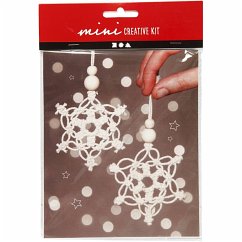 Creativ Company DIY Sets Macramé Mini Kreativ Set, Schneeflocke aus Macramé, H 10 cm, Kreativ Box