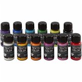 Creativ Company Volldeckende Stoffmalfarbe Textile Solid, Sortierte Farben, Deckend, 12x50 ml/ Kreativ Box Creativ Company Volldeckende Stoffmalfarbe Textile Solid, Sortierte Farben, Deckend, 12x50 ml/ Kreativ Box