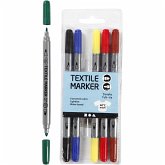Creativ Company Textil-Marker Textil-Marker, Standard-Farben, Strichstärke 2,3+3,6 mm, 6 Stk, Kreativ Box Creativ Company Textil-Marker Textil-Marker, Standard-Farben, Strichstärke 2,3+3,6 mm, 6 Stk, Kreativ Box