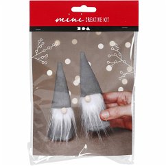 Cover Creativ Company DIY Sets Filz & Fleece Mini Kreativ Set, Grau, Skandinavische Nikoläuse, H 12 cm, Kreativ Box