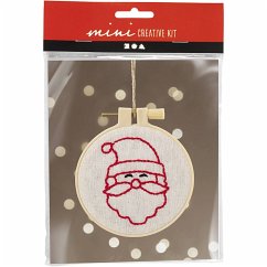 Creativ Company DIY Sets Sticken & Nadelstanzen Mini Kreativ Set Sticken, Weihnachtsmann, Kreativ Box