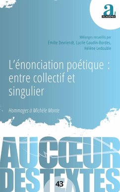 Cover L'énonciation poétique: entre collectif et singulier (eBook, PDF)