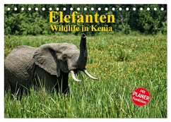 Elefanten . Wildlife in Kenia (Tischkalender 2025 DIN A5 quer), CALVENDO Monatskalender