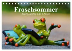 Froschsommer. Liebe, Sonne und Urlaub (Tischkalender 2025 DIN A5 quer), CALVENDO Monatskalender