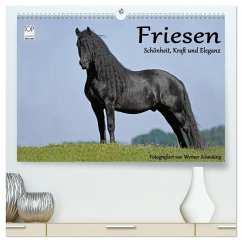 Friesen - Schönheit, Kraft und Eleganz (hochwertiger Premium Wandkalender 2025 DIN A2 quer), Kunstdruck in Hochglanz - Calvendo;Schmäing, Werner