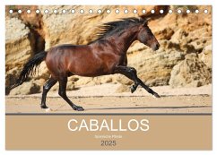 Caballos Spanische Pferde 2025 (Tischkalender 2025 DIN A5 quer), CALVENDO Monatskalender