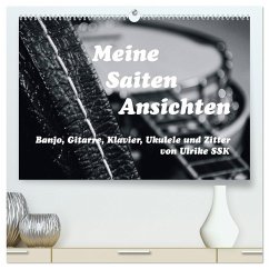 Meine Saiten Ansichten - Banjo, Gitarre, Klavier, Ukulele und Zitter von Ulrike SSK (hochwertiger Premium Wandkalender 2025 DIN A2 quer), Kunstdruck in Hochglanz