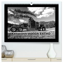 Kenworth W900A EXTHD - in schwarzweiß (hochwertiger Premium Wandkalender 2025 DIN A2 quer), Kunstdruck in Hochglanz