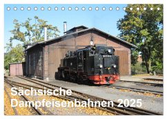 Sächsische Dampfeisenbahnen 2025 (Tischkalender 2025 DIN A5 quer), CALVENDO Monatskalender