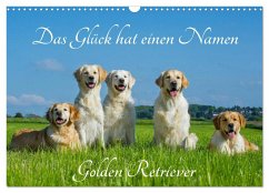 Das Glück hat einen Namen - Golden Retriever (Wandkalender 2025 DIN A3 quer), CALVENDO Monatskalender