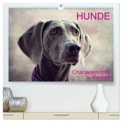 HUNDE-Chrakaterköpfe im Portrait (hochwertiger Premium Wandkalender 2025 DIN A2 quer), Kunstdruck in Hochglanz