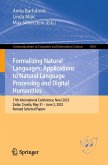 Formalizing Natural Languages: Applications to Natural Language Processing and Digital Humanities (eBook, PDF)