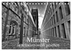 Münster in schwarz-weiß gesehen (Tischkalender 2025 DIN A5 quer), CALVENDO Monatskalender