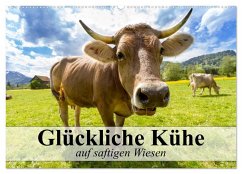 Glückliche Kühe auf saftigen Wiesen (Wandkalender 2025 DIN A2 quer), CALVENDO Monatskalender - Calvendo;Stanzer, Elisabeth