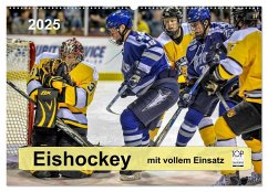 Mit vollem Einsatz - Eishockey (Wandkalender 2025 DIN A2 quer), CALVENDO Monatskalender - Calvendo;Roder, Peter