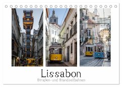 Lissabon - Straßen- & Standseilbahnen (Tischkalender 2025 DIN A5 quer), CALVENDO Monatskalender - Calvendo;Herm, Olaf