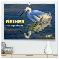 Reiher - auf langen Beinen (hochwertiger Premium Wandkalender 2025 DIN A2 quer), Kunstdruck in Hochglanz