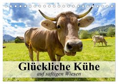 Glückliche Kühe auf saftigen Wiesen (Tischkalender 2025 DIN A5 quer), CALVENDO Monatskalender - Calvendo;Stanzer, Elisabeth