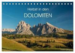 Herbst in den Dolomiten (Tischkalender 2025 DIN A5 quer), CALVENDO Monatskalender - Calvendo;photography, romanburri