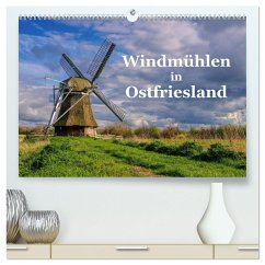 Windmühlen in Ostfriesland (hochwertiger Premium Wandkalender 2025 DIN A2 quer), Kunstdruck in Hochglanz - Calvendo;LianeM