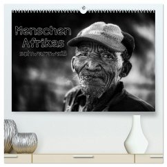 Menschen Afrikas schwarzweiß (hochwertiger Premium Wandkalender 2025 DIN A2 quer), Kunstdruck in Hochglanz - Calvendo;Voß, Michael