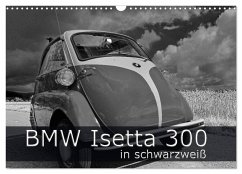 BMW Isetta 300 in schwarzweiß (Wandkalender 2025 DIN A3 quer), CALVENDO Monatskalender