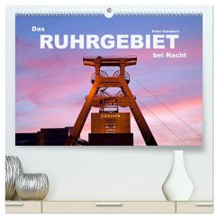 Das Ruhrgebiet bei Nacht (hochwertiger Premium Wandkalender 2025 DIN A2 quer), Kunstdruck in Hochglanz